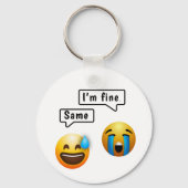 Cute Smiley Face Emoji Sleutelhanger (Achterkant)