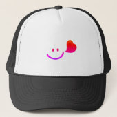 Cute Smiley Face Heart Trucker Hat Trucker Pet (Voorkant)