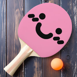 Cute Smiley Face Licht Roze Pingpongbat Tafeltennisbatje