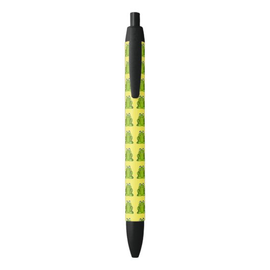 Cute Smiley Frog Zwarte Inkt Pen (Achterkant (Verticaal))