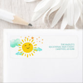Cute Smiliing Sunshine Return Address Etiket (Insitu)