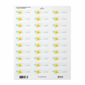Cute Smiliing Sunshine Return Address Etiket (Full Sheet)