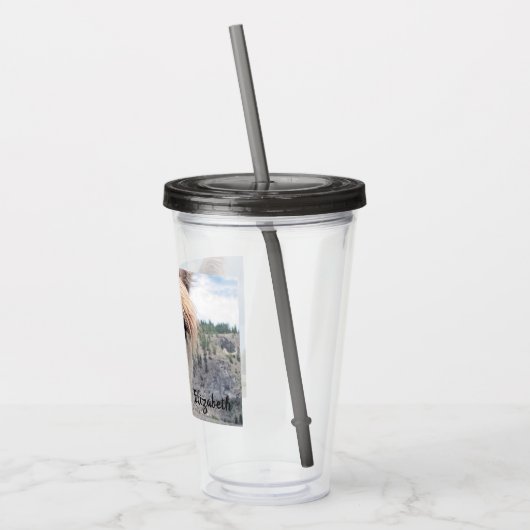 Cute Smiling Alpaca Photo Afbeelding Acryl Drinkbeker (Links)