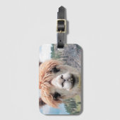 Cute Smiling Alpaca Photo Afbeelding Bagagelabel (Voorkant (verticaal))