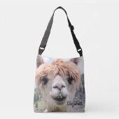 Cute Smiling Alpaca Photo Afbeelding Crossbody Tas (Voorkant)