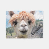 Cute Smiling Alpaca Photo Afbeelding Fleece Deken (Voorkant (Horizontaal))