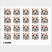 Cute Smiling Alpaca Photo Afbeelding Vierkante Sticker (Vel)