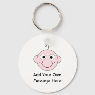 Cute Smiling Baby. Aangepaste tekst. Sleutelhanger