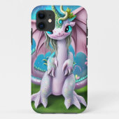 Cute Smiling Baby Dragon met Flowers Case-Mate iPhone Case (Achterkant)