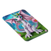Cute Smiling Baby Dragon met Flowers Magneet (Rechterzijde)