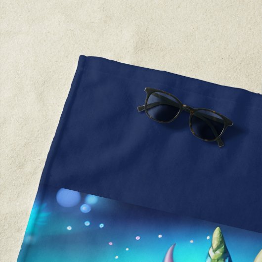 Cute Smiling Baby Dragon met Flowers Strandlaken (In situ)