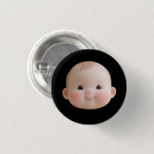 Cute Smiling Baby Face Round Button Badge  (Voorkant /achterkant)