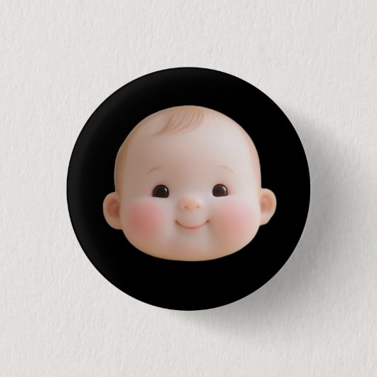 Cute Smiling Baby Face Round Button Badge  (Voorkant)