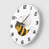 Cute Smiling Bee Grote Klok (Hoek)