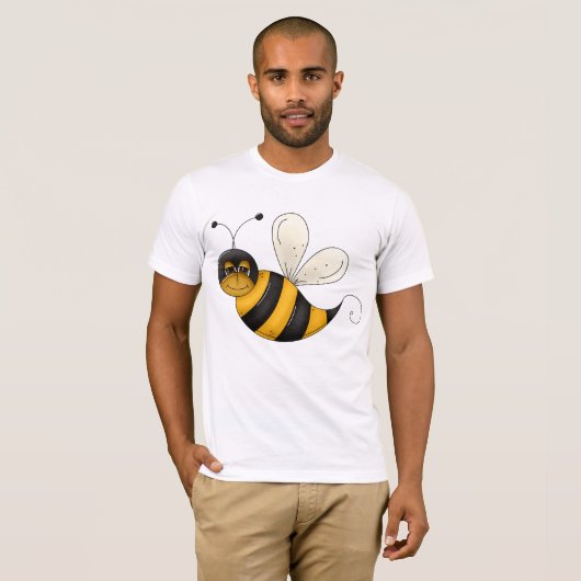 Cute Smiling Bee T-shirt (Voorkant volledig)