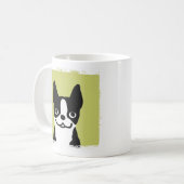 Cute Smiling Boston Terrier Cartoon Dog Koffiemok (Voorkant links)