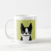 Cute Smiling Boston Terrier Cartoon Dog Koffiemok (Links)