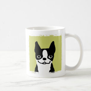 Cute Smiling Boston Terrier Cartoon Dog Koffiemok