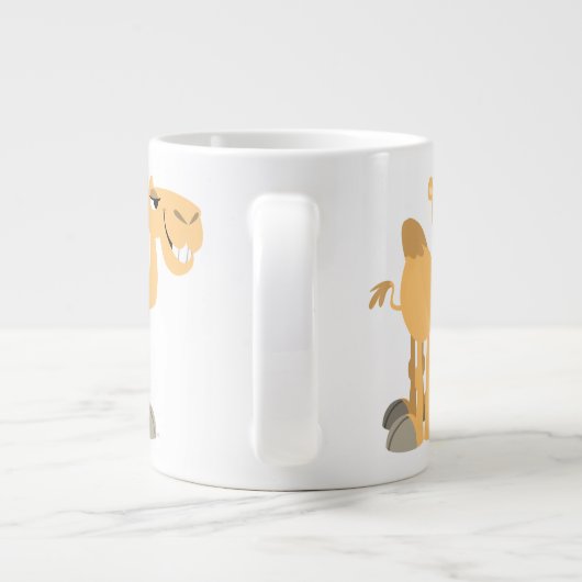 Cute Smiling Cartoon Camel Grote Koffiekop (Achterkant)