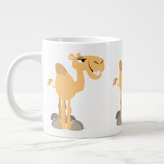 Cute Smiling Cartoon Camel Grote Koffiekop (Links)