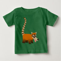 Cute Smiling Cartoon Coatimundi Baby T-Shirts