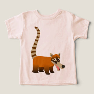 Cute Smiling Cartoon Coatimundi Baby T-Shirts