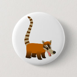 Cute Smiling Cartoon Coatimundi Ronde Button 5,7 Cm
