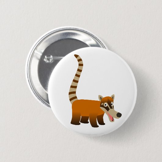 Cute Smiling Cartoon Coatimundi Ronde Button 5,7 Cm (Voorkant /achterkant)
