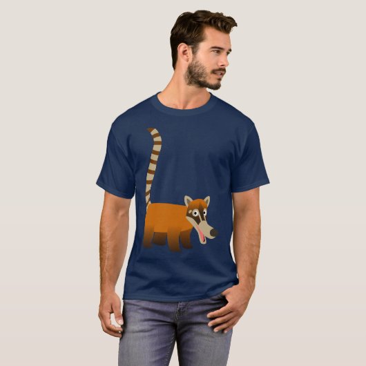 Cute Smiling Cartoon Coatimundi T-shirt (Voorkant volledig)