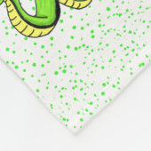Cute Smiling Cartoon Green Yellow Snake Fleece Deken (Hoek)
