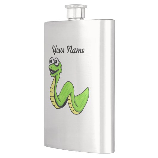 Cute Smiling Cartoon Green Yellow Snake Heupfles (Links)