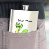 Cute Smiling Cartoon Green Yellow Snake Heupfles (Voorbeeld)