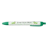 Cute Smiling Cartoon Green Yellow Snake Zwarte Inkt Pen (Bodem)