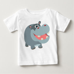 Cute Smiling Cartoon Hippo Baby T-Shirt