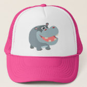 Cute Smiling Cartoon Hippo Pet (Voorkant)