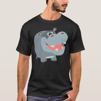 Cute Smiling Cartoon Hippo T-Shirt