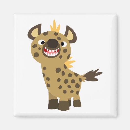 Cute Smiling Cartoon Hyena Magnet (Voorkant)