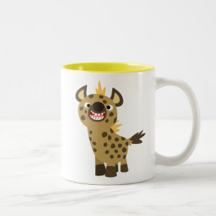 Cute Smiling Cartoon Hyena Magnet Tweekleurige Koffiemok