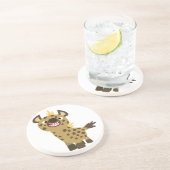 Cute Smiling Cartoon Hyena Onderzetter (Zijkant)