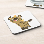 Cute Smiling Cartoon Hyena Onderzetters Set (Linkerzijde)