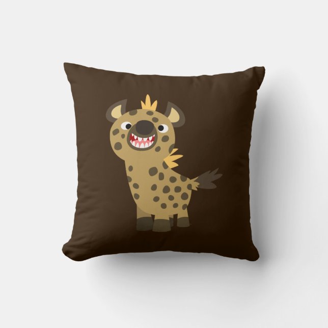 Cute Smiling Cartoon Hyena Pillow Kussen (Voorkant)