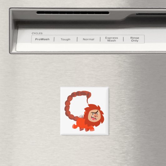 Cute Smiling Cartoon Manticore Magnet (Insitu (Vaatwasser))
