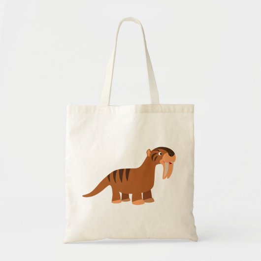 Cute Smiling Cartoon Thylacosmilus Bag Tote Bag (Voorkant)