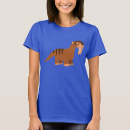 Cute Smiling Cartoon Thylacosmilus Vrouwen T-shirt