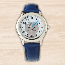 Cute smiling Cat for kids Horloge