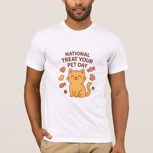 Cute Smiling Cat Shirt | National Treat  Pet Day (Voorkant)