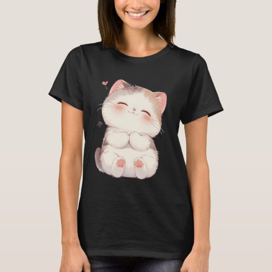 Cute Smiling Cat T-Shirt (Voorkant)