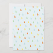 Cute Smiling Cloud Baby shower Invitation in Blue Kaart (Achterkant)