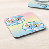 Cute Smiling Cloud Hard plastic coaster Bier Onderzetter (Linkerzijde)