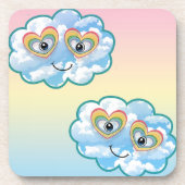 Cute Smiling Cloud Hard plastic coaster Bier Onderzetter (Voorkant)
